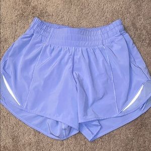 Purple/blue lululemon hotty hot shorts size 4
